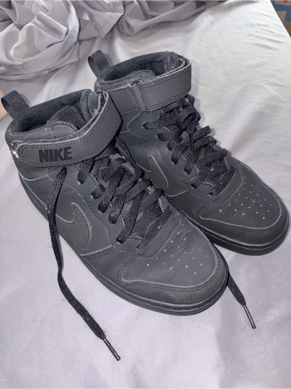Nike Men's Black High-Top Sneakers with Velcro Strap